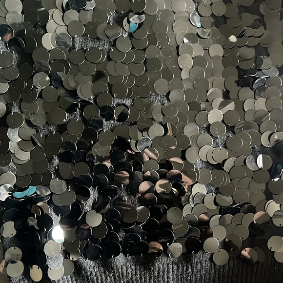 Club Monaco Gray Sequin Ribbed Tank Top - Picture 5 of 5